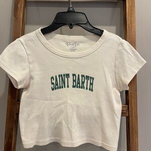 Brandy Melville White Tee with Green Print